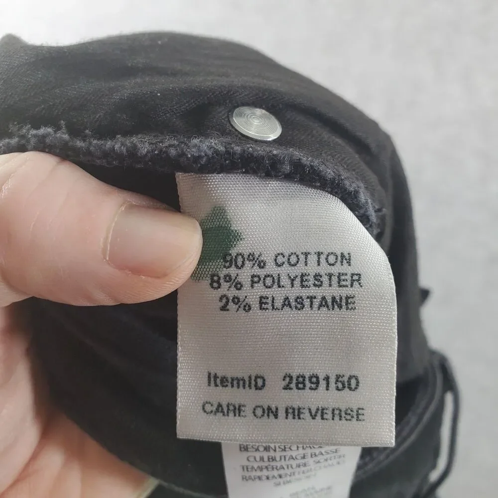 sz 2 L.L. Bean Favorite Fit Black Jeans Denim Women's Stretch 27x30 Beanflex